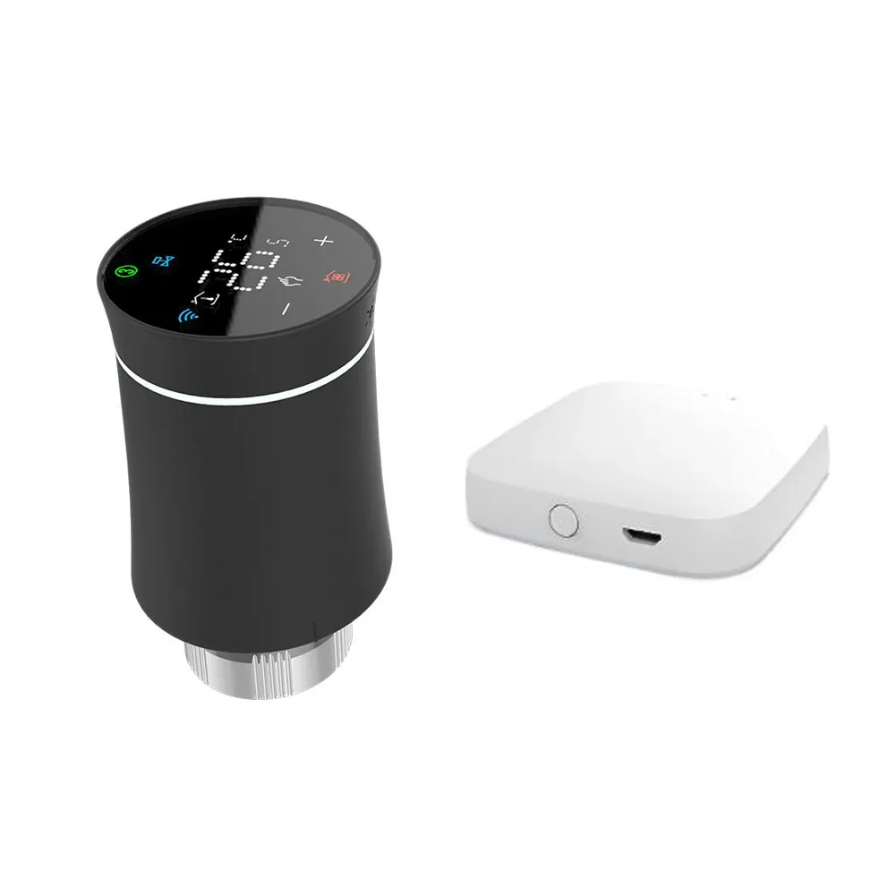 MOES ZigBee Smart Radiator Valves Tuya Save Energy Black White TRV BRT 100 Mini Soft Touching Thermostatic Valve
