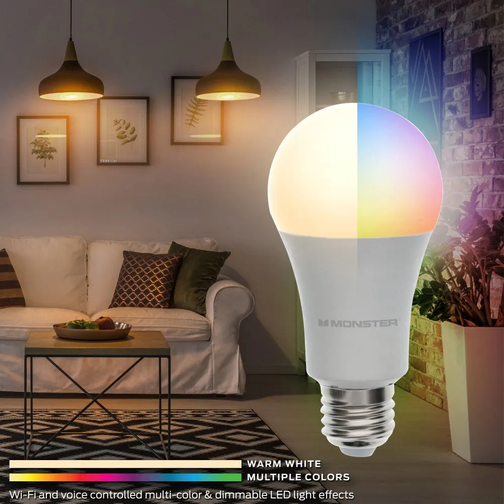 Monster Illuminessence Multi-Color and Warm White LED Light Bulb