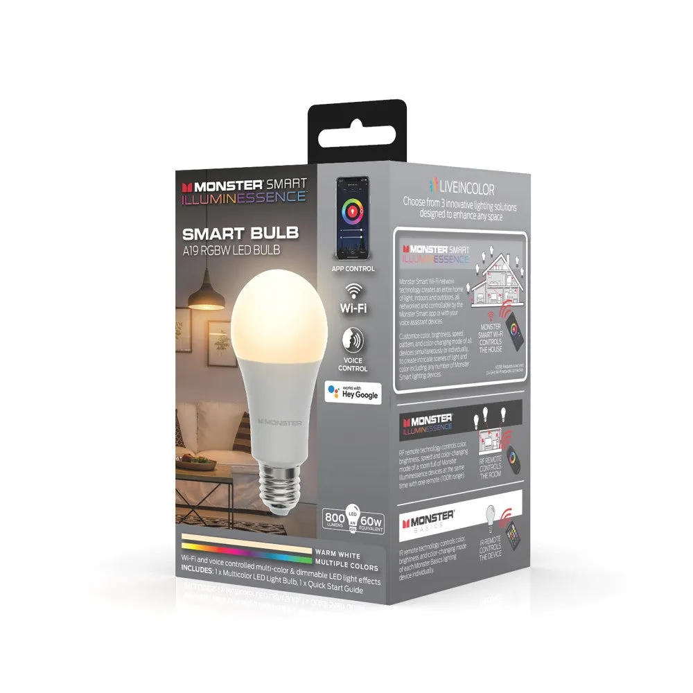 Monster Illuminessence Multi-Color and Warm White LED Light Bulb