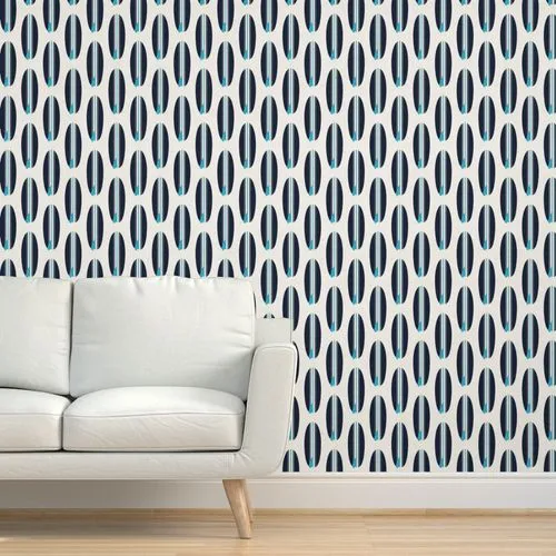 Navy Blue and Aqua Blue Classic Surfboards Wallpaper