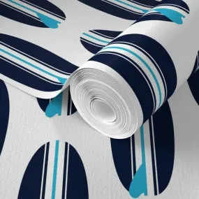 Navy Blue and Aqua Blue Classic Surfboards Wallpaper
