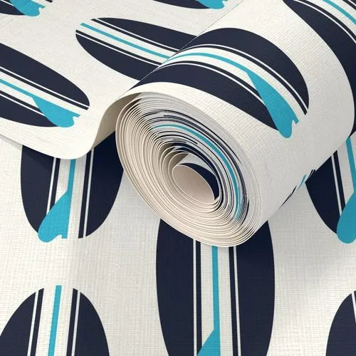 Navy Blue and Aqua Blue Classic Surfboards Wallpaper