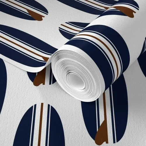 Navy Blue and Brown Classic Surfboards Wallpaper