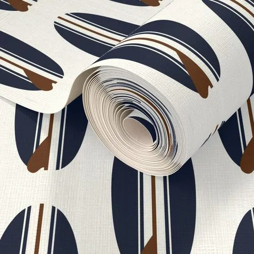 Navy Blue and Brown Classic Surfboards Wallpaper