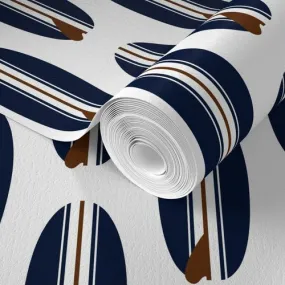 Navy Blue and Brown Classic Surfboards Wallpaper