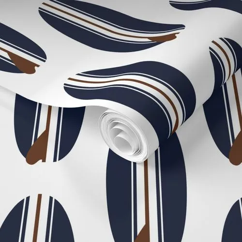 Navy Blue and Brown Classic Surfboards Wallpaper