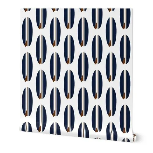 Navy Blue and Brown Classic Surfboards Wallpaper