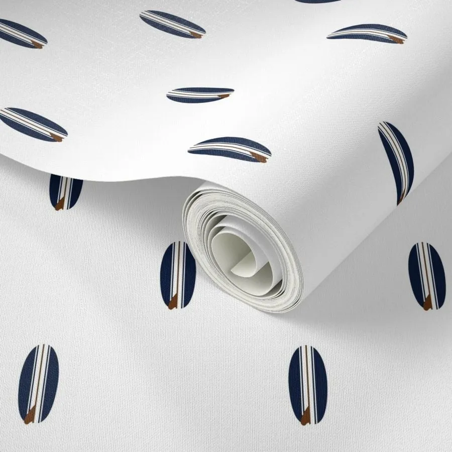 Navy Blue and Brown Mini Size Classic Surfboards Wallpaper