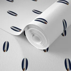 Navy Blue and Brown Mini Size Classic Surfboards Wallpaper