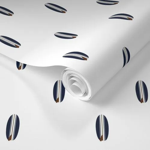 Navy Blue and Brown Mini Size Classic Surfboards Wallpaper