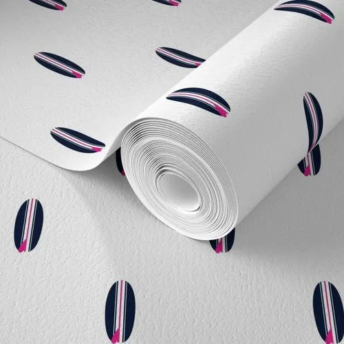 Navy Blue and Hot Pink Classic Mini Size Surfboards Wallpaper