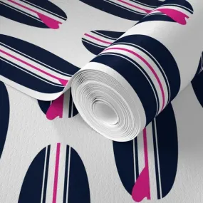 Navy Blue and Hot Pink Classic Surfboards Wallpaper