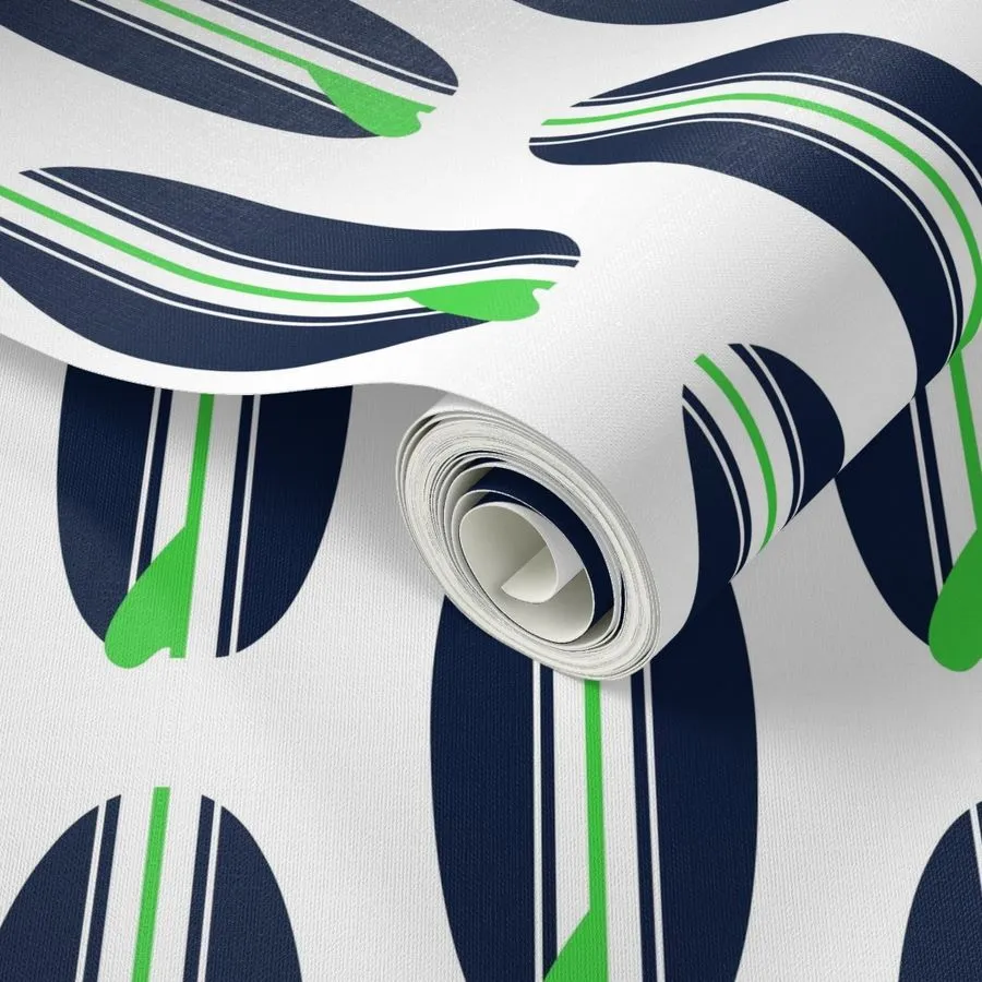 Navy Blue and Lime Green Surfboards Wallpaper