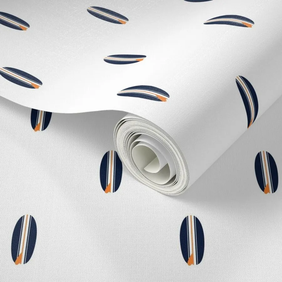 Navy Blue and Orange Classic Mini Size Surfboards Wallpaper