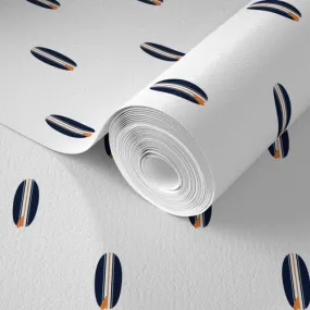 Navy Blue and Orange Classic Mini Size Surfboards Wallpaper
