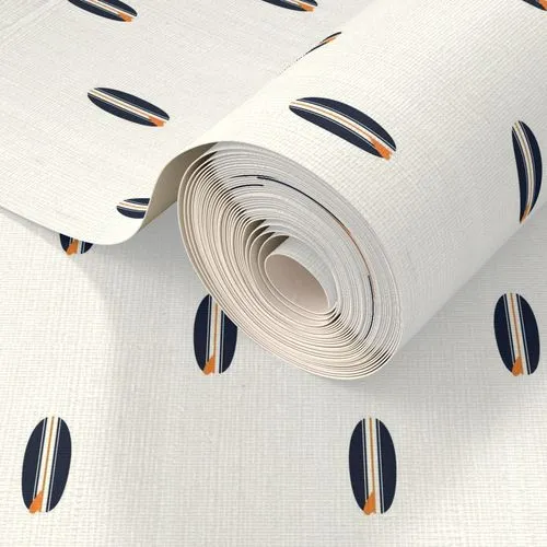 Navy Blue and Orange Classic Mini Size Surfboards Wallpaper