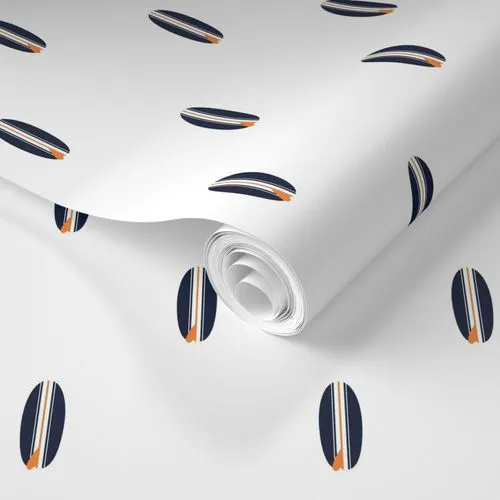Navy Blue and Orange Classic Mini Size Surfboards Wallpaper