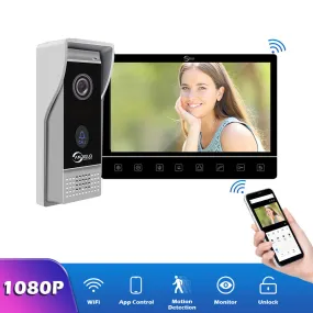 New AnjieloSmart 10 inch Touch Button Monitor with Motion Detection Night Vision Doorbell Camera Video Intercom For Home Apartment