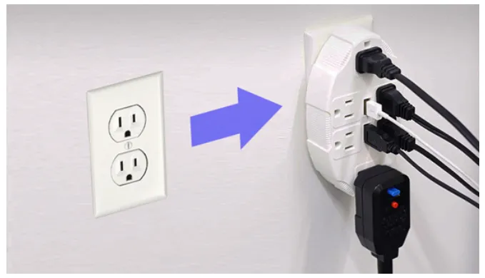 Outlet Multiplier with 2 USB Ports: Say Goodbye to Messy Power Strips - Ships Same/Next Day!