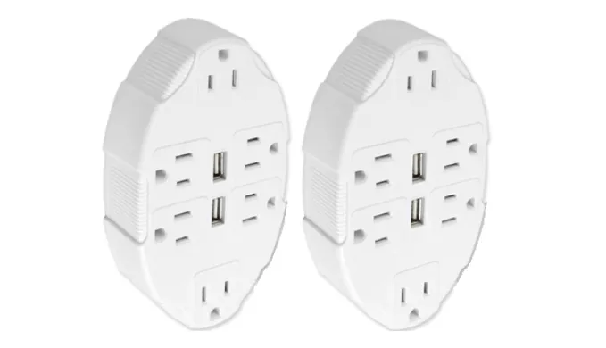 Outlet Multiplier with 2 USB Ports: Say Goodbye to Messy Power Strips - Ships Same/Next Day!