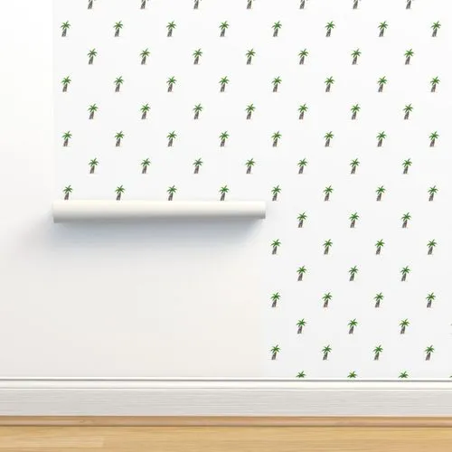 Palm Trees with Navy Blue Surfboard Wallpaper