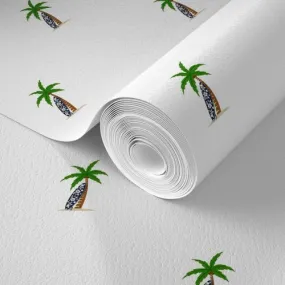Palm Trees with Navy Blue Surfboard Wallpaper