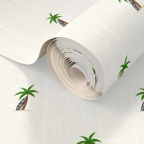 Palm Trees with Navy Blue Surfboard Wallpaper