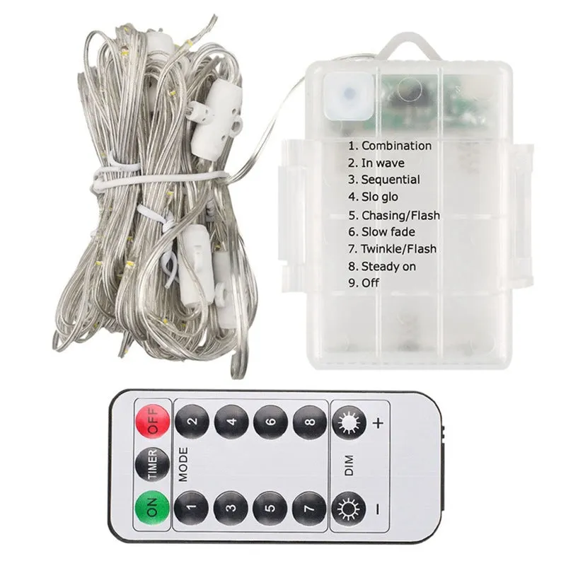 Patio Parasol String Light 8 Function Battery Box with Remote Control