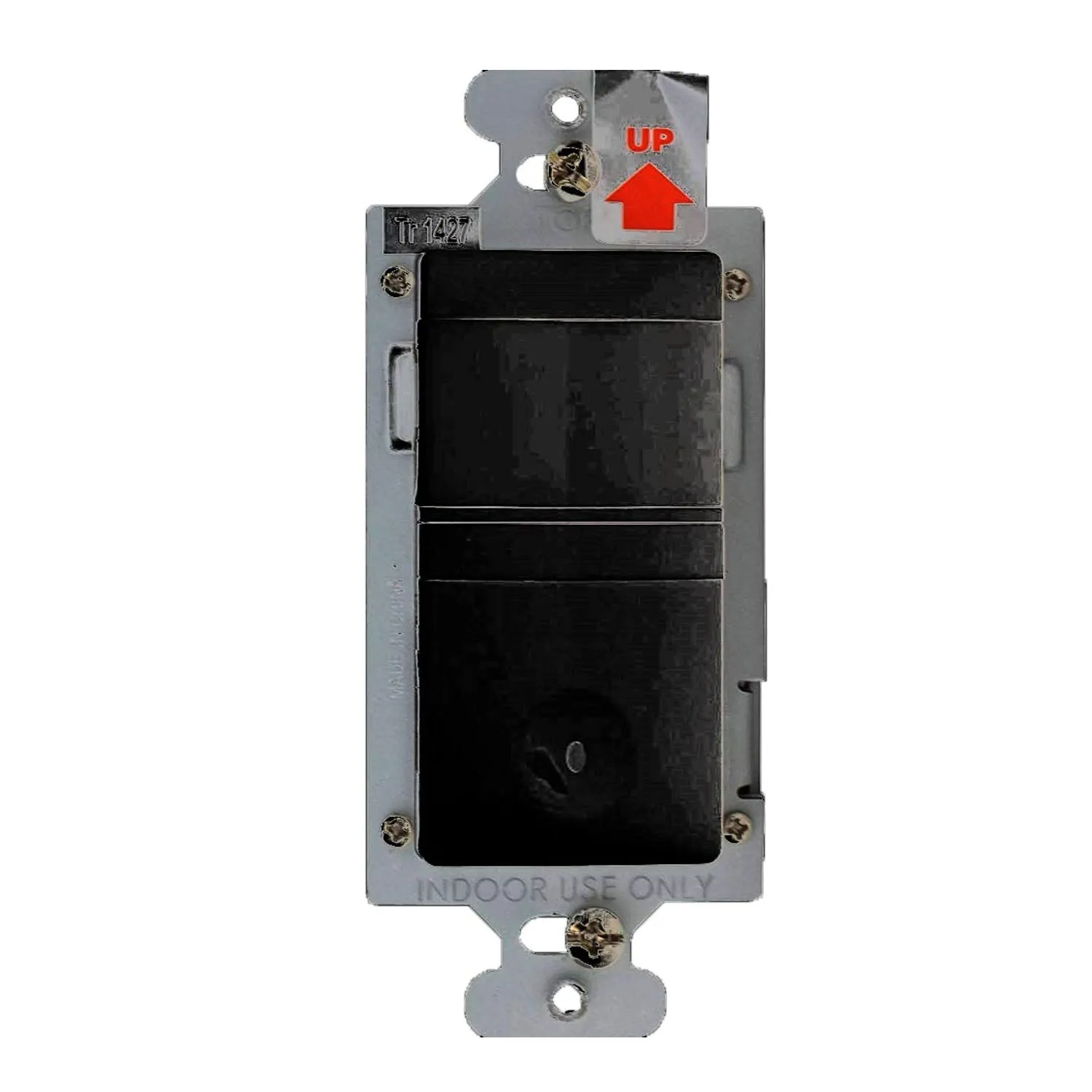 PIR In-Wall Convertible Occupancy Sensor Switch, Single Pole, 600W, 120V, Black