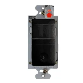 PIR In-Wall Convertible Occupancy Sensor Switch, Single Pole, 600W, 120V, Black