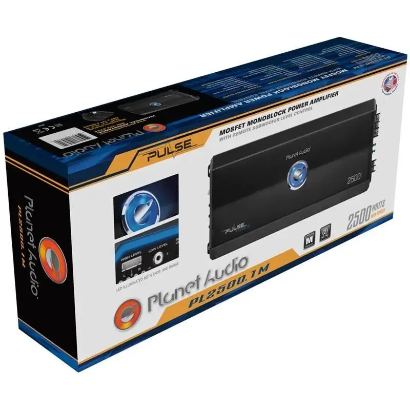 Planet Audio PL2500.1M Class A/B Mono Amp Pulse 2500W 2 Ohm Stable