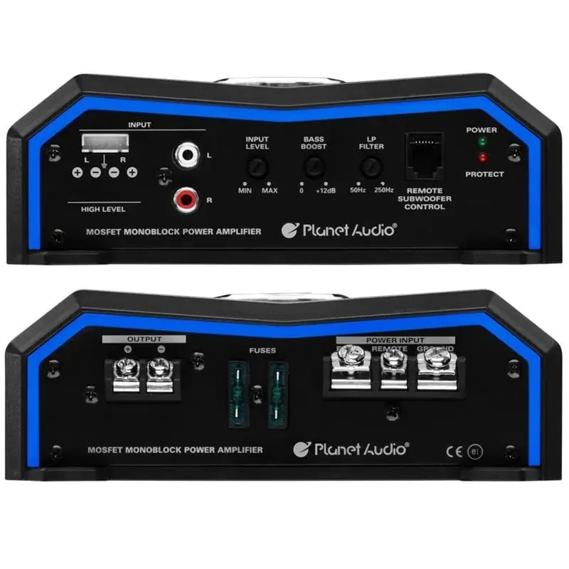 Planet Audio PL2500.1M Class A/B Monoblock Amp Pulse 2500W with 4 Gauge Amp Kit