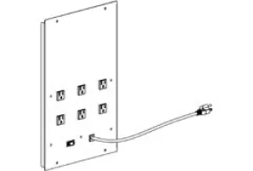 Production Basics 8328 15 AMP Riser Shelf Power Panel for Workstations, 12" x 18"