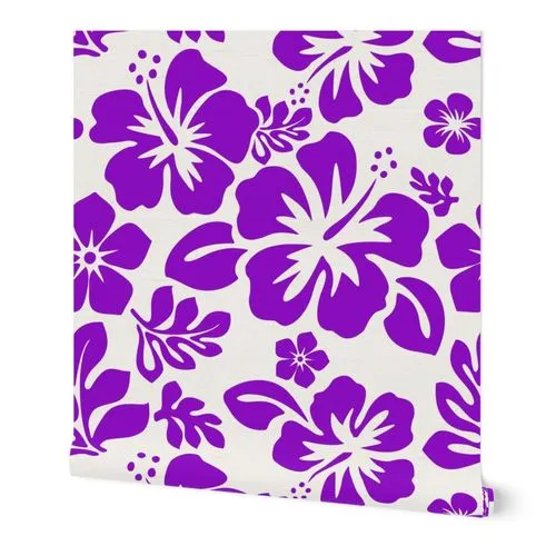Purple Hawaiian Hibiscus Flowers Wallpaper
