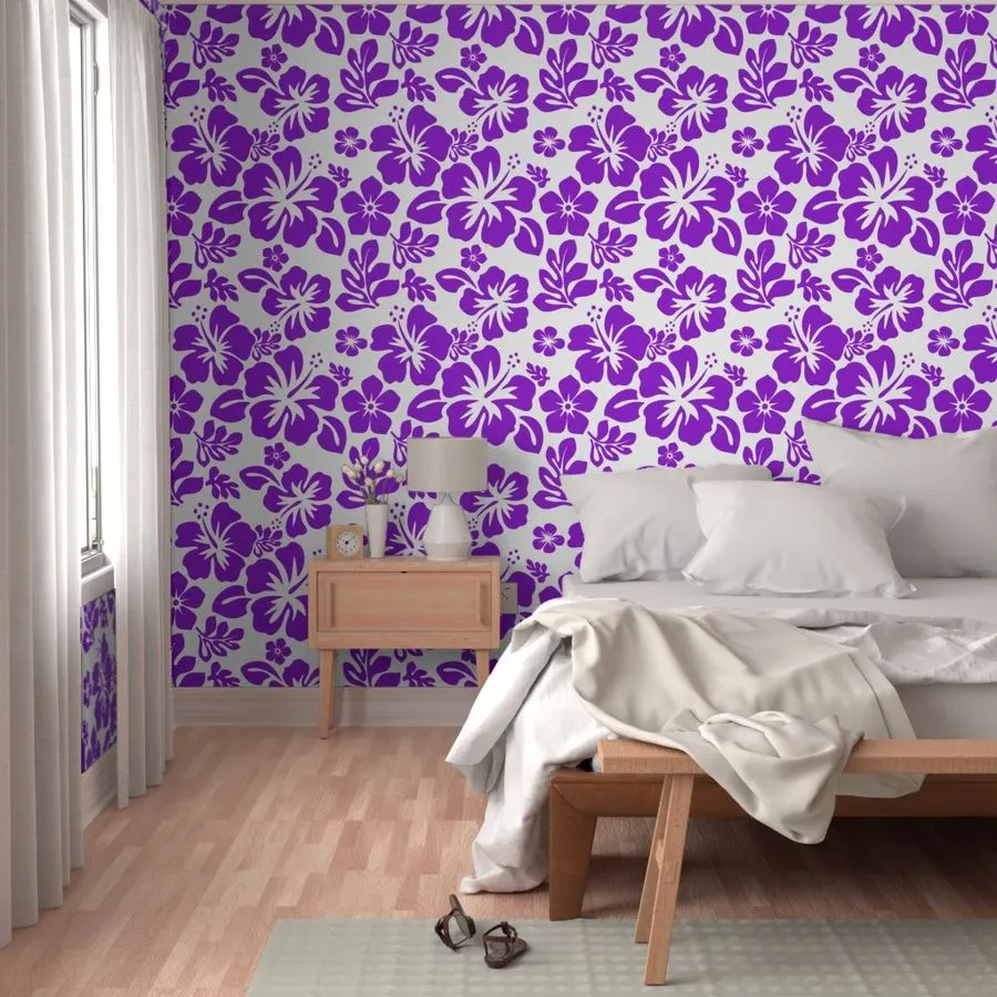 Purple Hawaiian Hibiscus Flowers Wallpaper