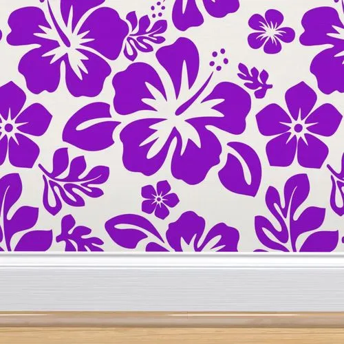 Purple Hawaiian Hibiscus Flowers Wallpaper