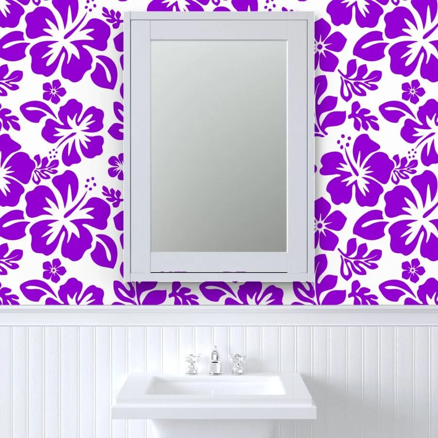 Purple Hawaiian Hibiscus Flowers Wallpaper