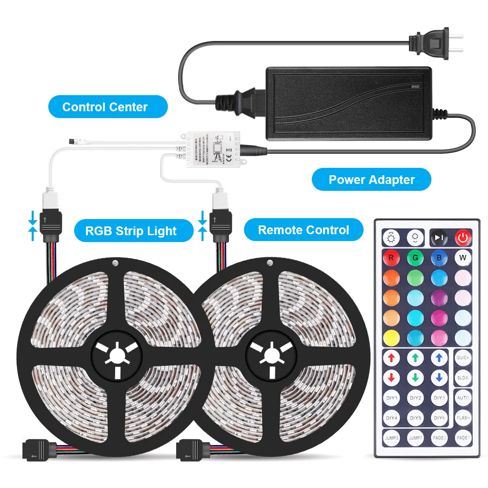 RGB LED Strip 12V 5050 12V IP20 Non Waterproof 300LED 10 Metre Kit