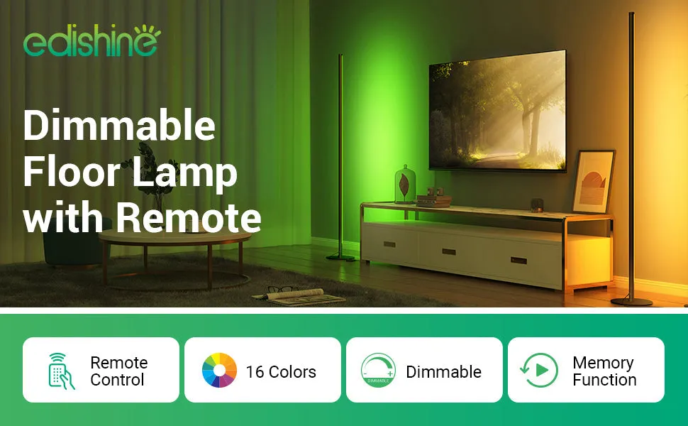 RGBW Corner Floor Lamp with Remote-HFLK02R