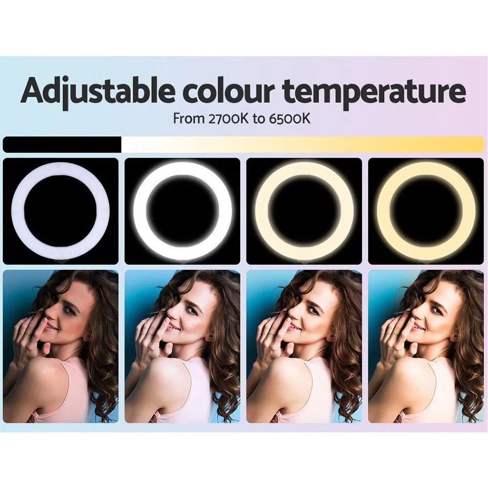 Ring Light 19" LED 5800Lm Black Dimmable Diva With Stand Make Up Studio Video