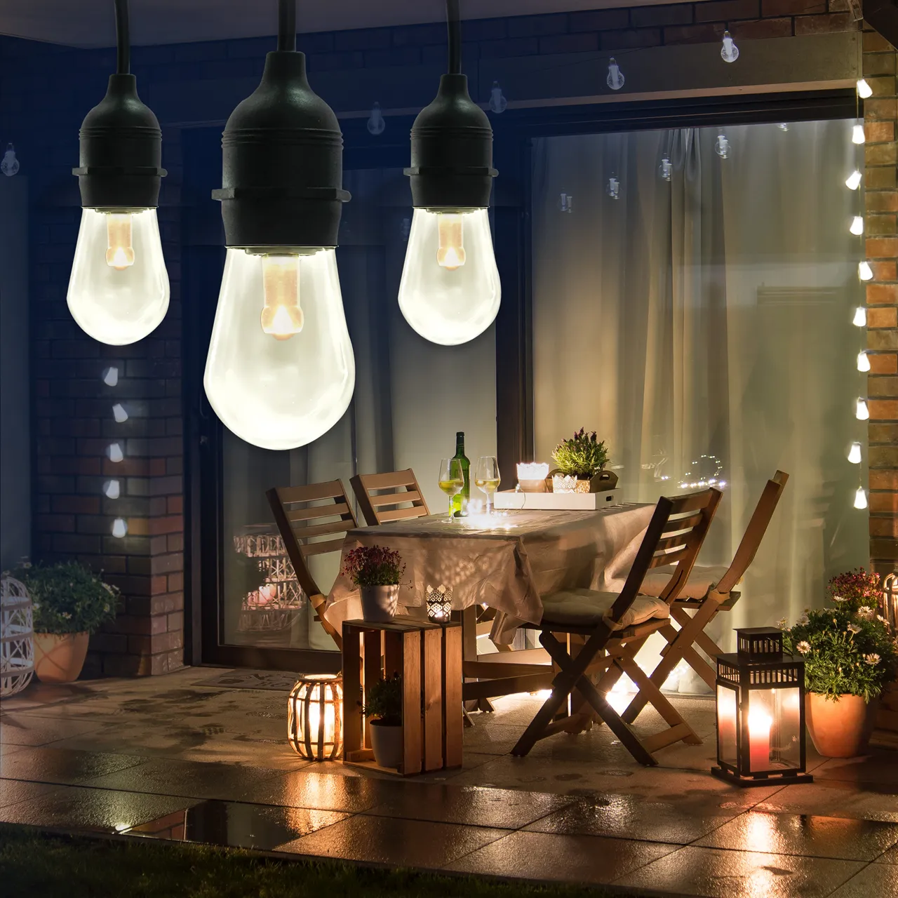 Satco S11290 24' RGB and Warm White 10-Light Outdoor String Light