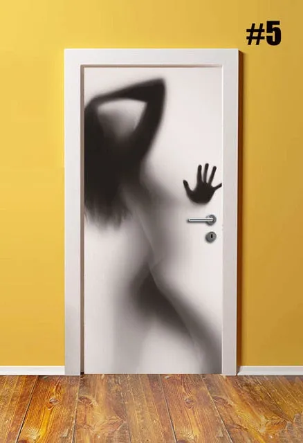 Self Adhesive Renew Home Decor Sexy Girl 3d Door Sticker Print Art Waterproof Wallpaper Mural Wardrobe Renovation Decal Picture