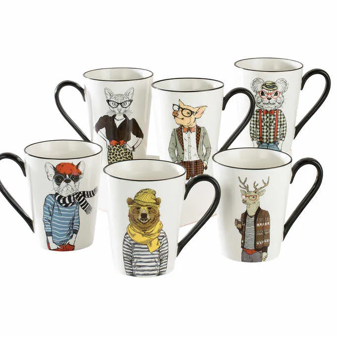 Signature Animal Mug set, 6-piece