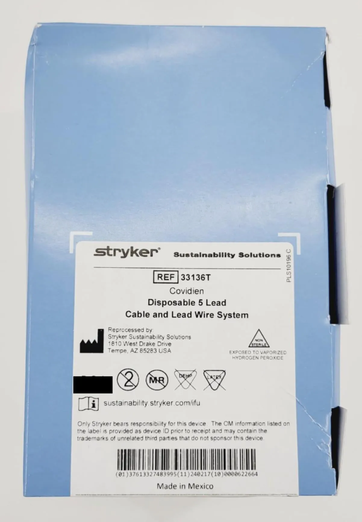Stryker Sustainability 33136T Disposable 5 Lead Cable & Lead System Wire Bx/10