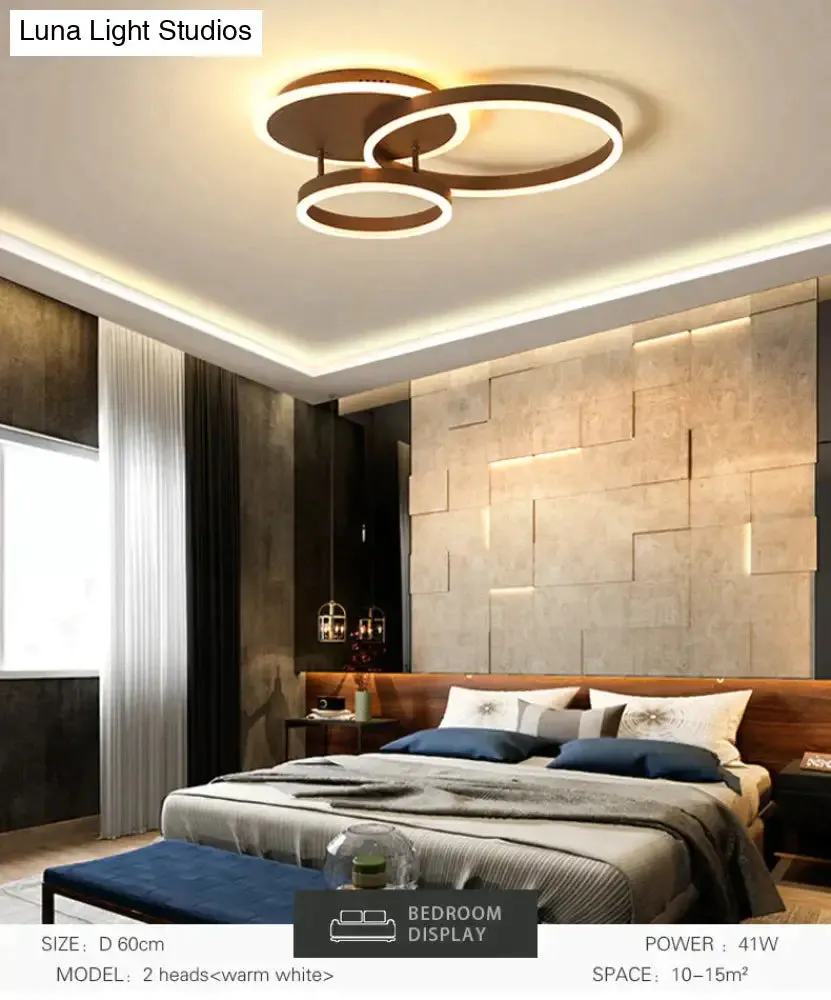 Surface Mounted Modern Led Ceiling Light For Living Room Bedroom Dining Room White&Coffee Lustre Chandelier Ceiling Lamp Fixture