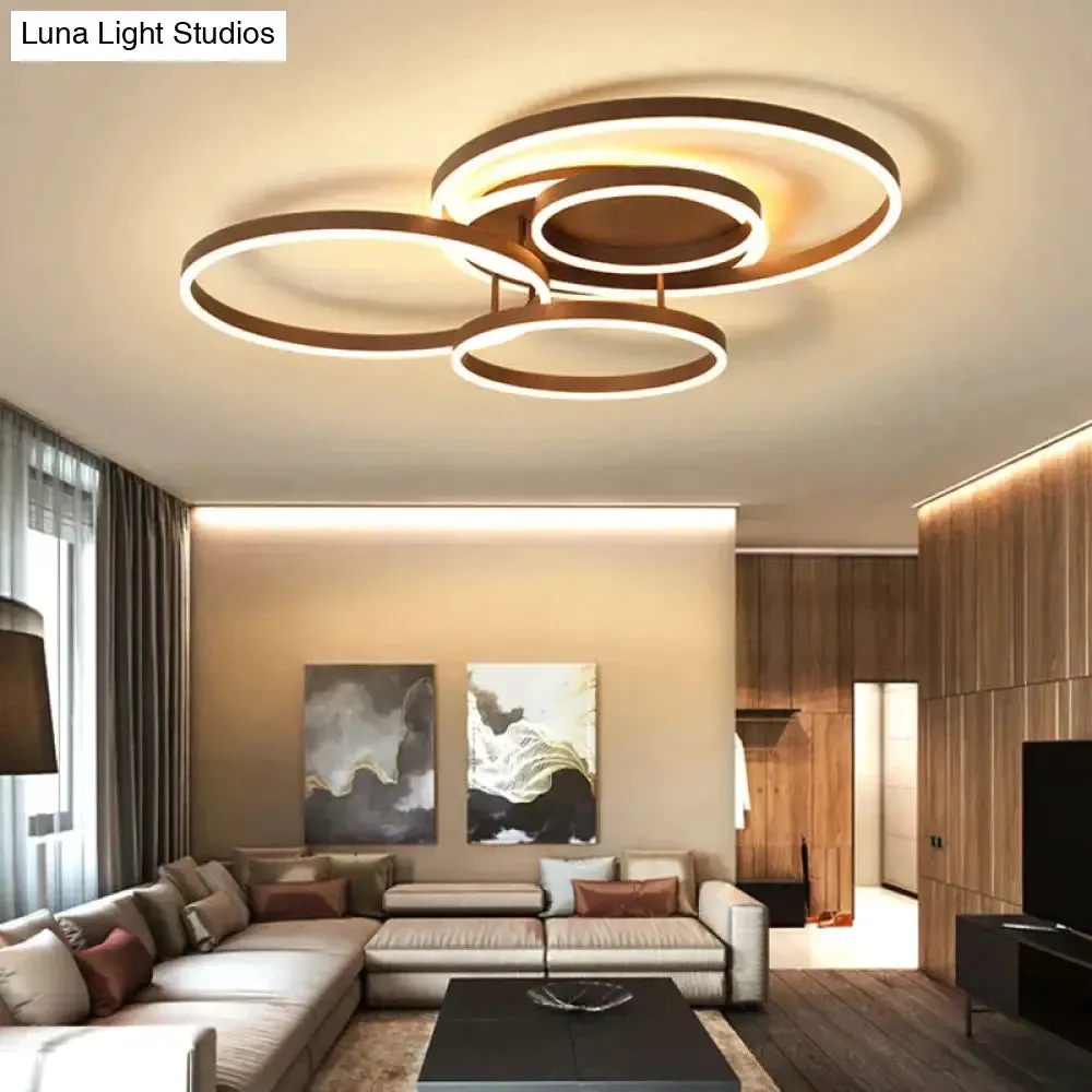 Surface Mounted Modern Led Ceiling Light For Living Room Bedroom Dining Room White&Coffee Lustre Chandelier Ceiling Lamp Fixture