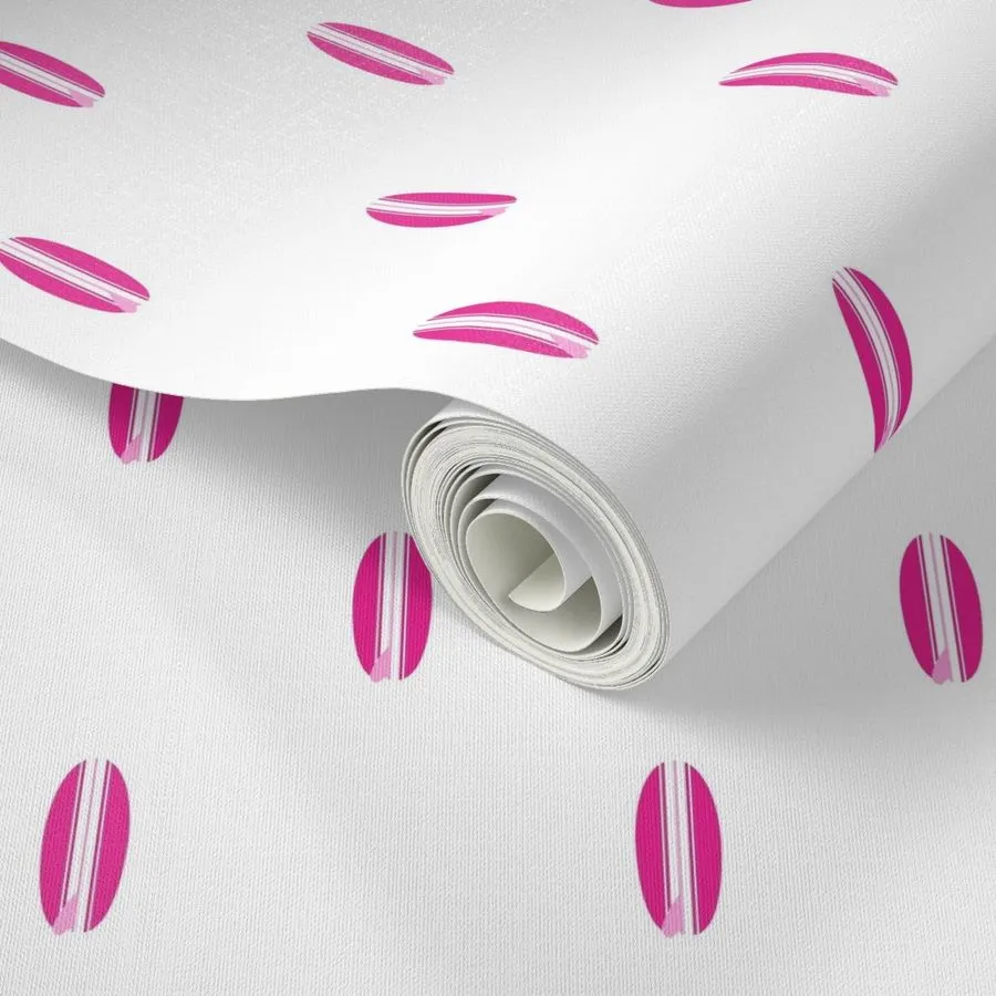 Surfer Girl Pink and Soft Pink Classic Mini Size Surfboards Wallpaper