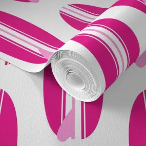 Surfer Girl Pink and Soft Pink Classic Surfboards Wallpaper