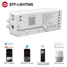 Tuya Wifi LED Controller Work with Alexa Google Assistance for SPI RGBIC WS2811 WS2812B WS2815 FCOB Addressable LED Strip Light