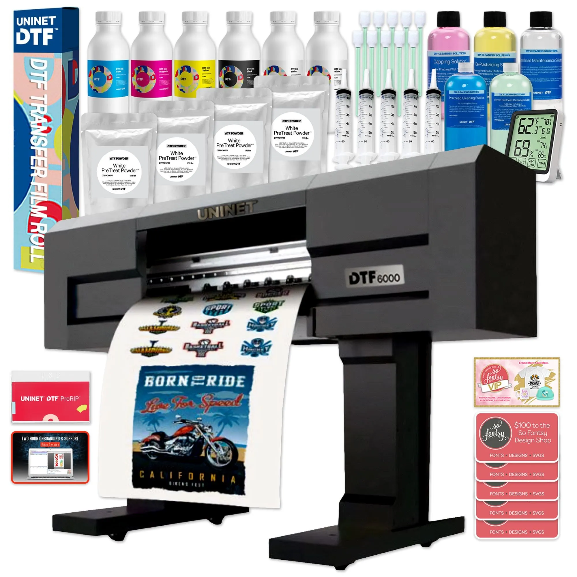 Uninet 6000 Direct To Film (DTF) Dual Head Roll Printer & Training - 24"